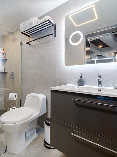 Bathroom with walk-in shower