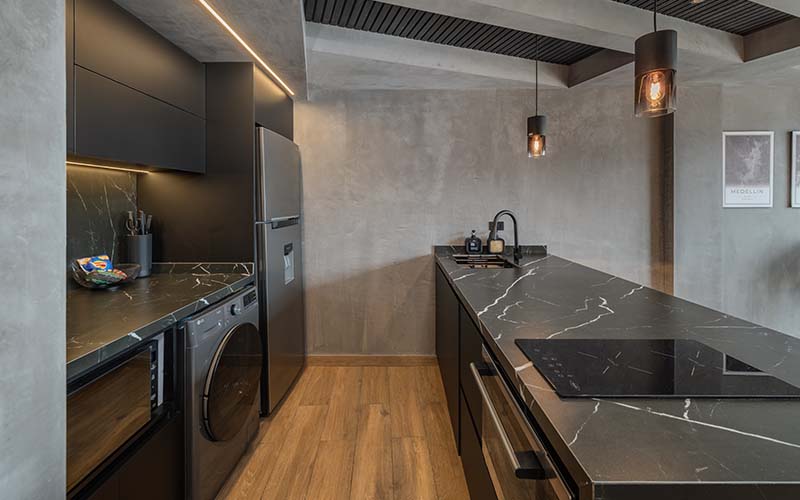 Modern kitchen with all appliances