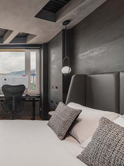 Large smart TV in bedroom
