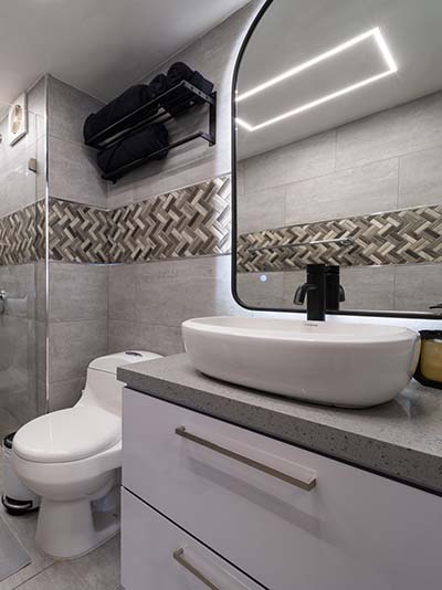 Bathroom with walk-in shower