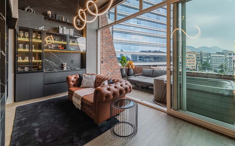 View of the balcony from the living room